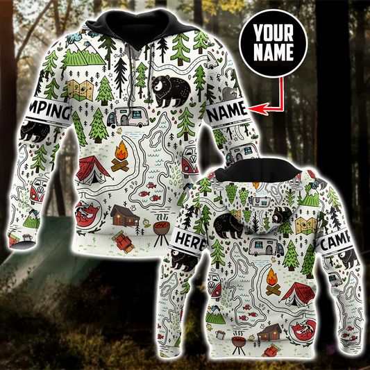 Camping 3D All Over Printed Unisex Shirts Camp Maps