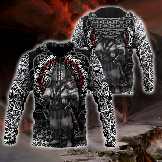 The Lion Warrior Tattoo 3D All Over Print Hoodie