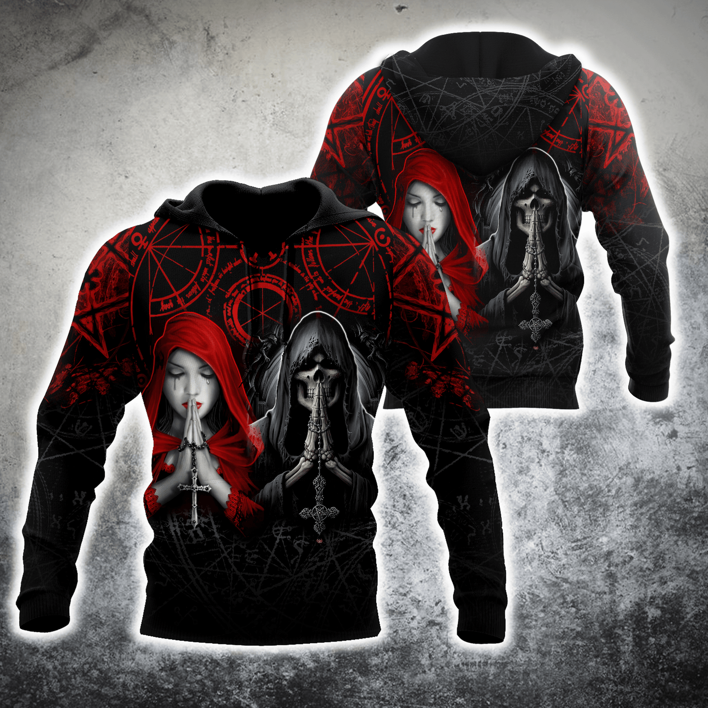 Skull And The Girl 3D All Over Printed Combo Hoodie + Sweatpant