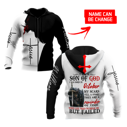 October Guy- I Am A Child Of God I Was Born In October 3D All Over Printed Shirts For Men and Women TA10032005S10