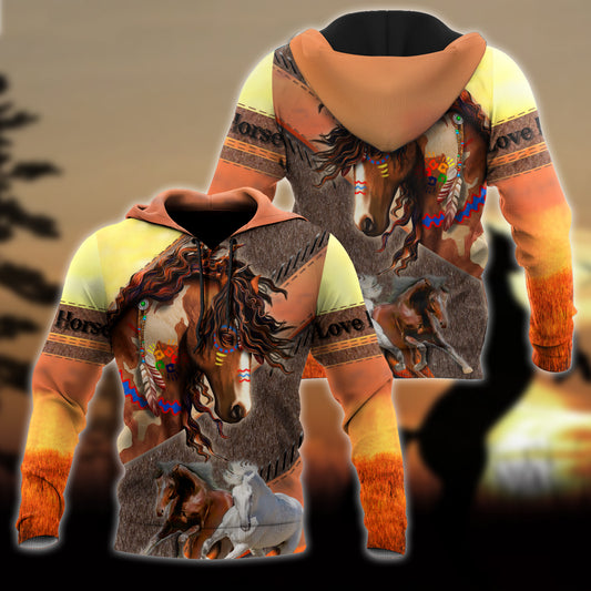Love Horse 3D All Over Printed Hoodie For Men And Women HHT25112003CL