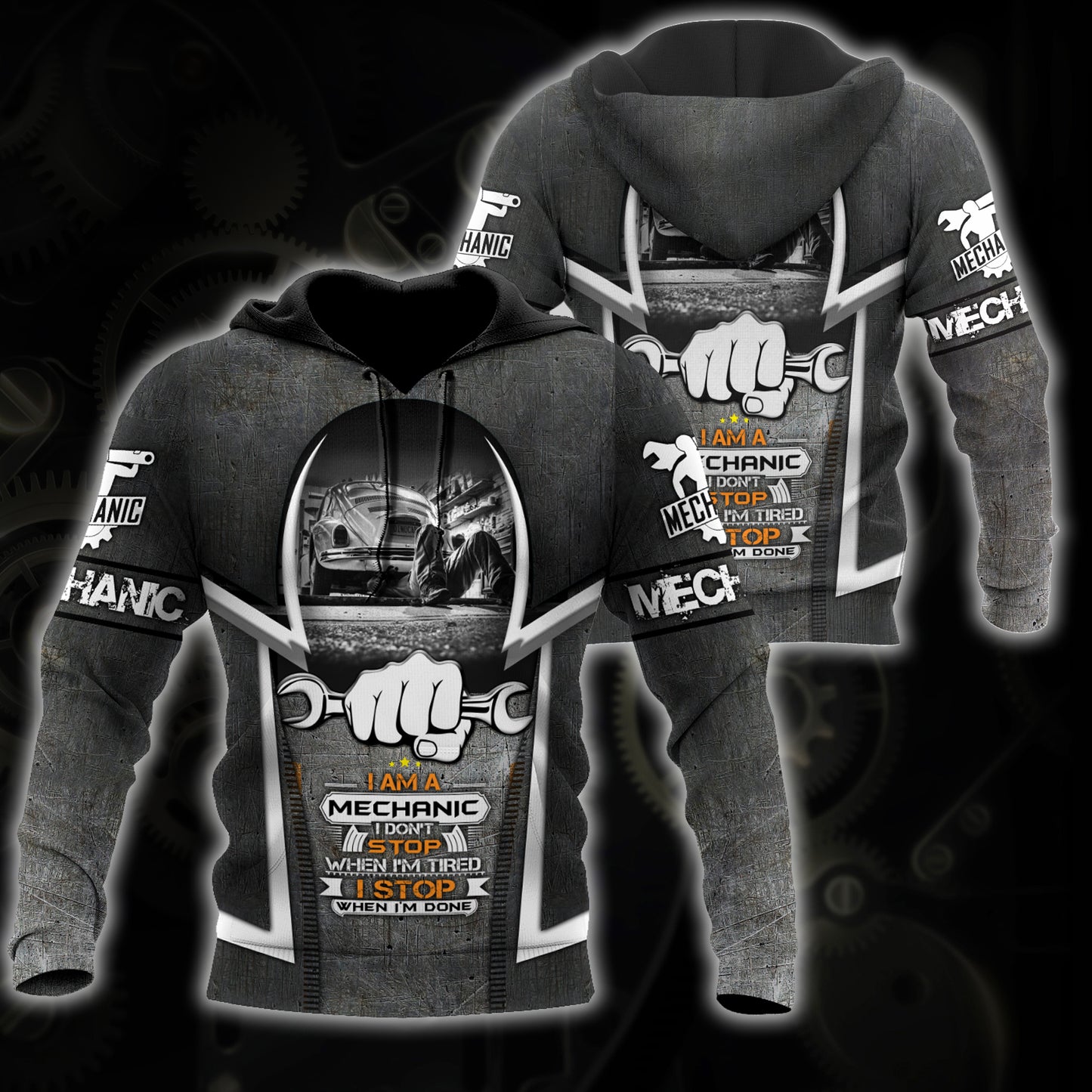 Mechanic 3D All Over Printed Hoodie For Men and Women TN10092001