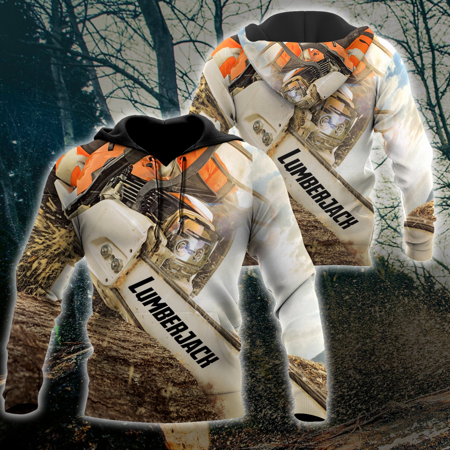 All Over Printed Lumberjack Chainsaw Hoodie NTN09122001-MEI