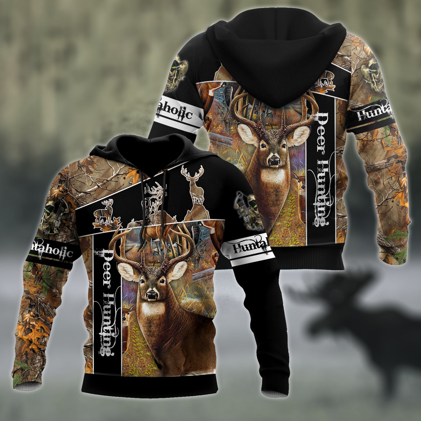 Version Huntaholic - Deer Hunting 3D All Over Printed Shirts For Men And Woman