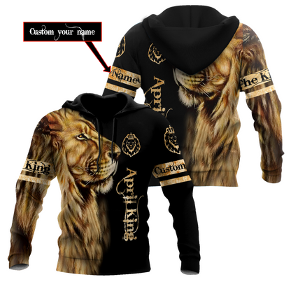 Custom Name April King Lion  3D All Over Printed  Unisex Shirts