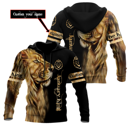 Custom Name January King Lion  3D All Over Printed  Unisex Shirt