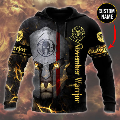November Spartan Lion Warrior 3D All Over Printed Unisex Shirts