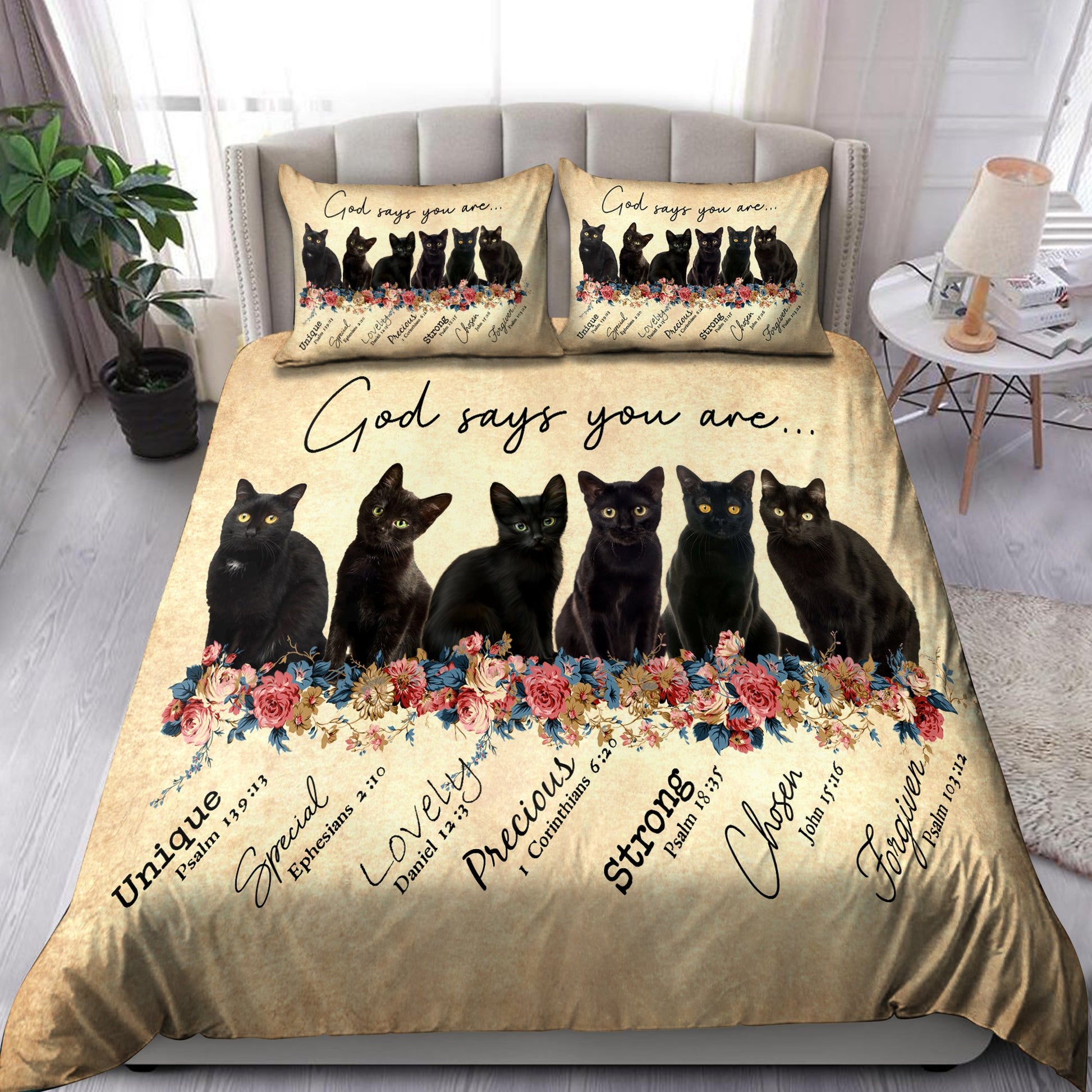 Black Cat-God Says You Are Bedding Set Pi28072003-Quilt-TA-Twin-Vibe Cosy™