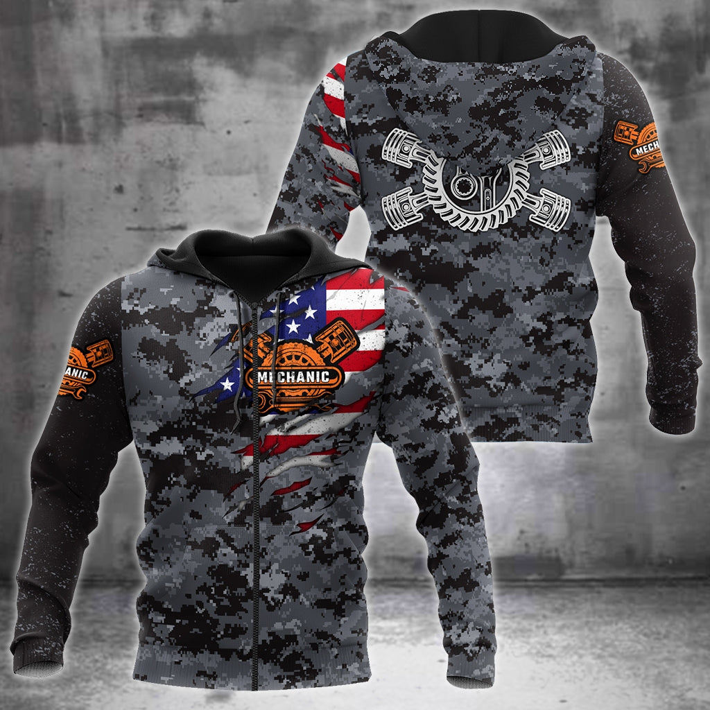 Mechanic Camo 3D All Over Printed Hoodie For Men and Women Pi15092005