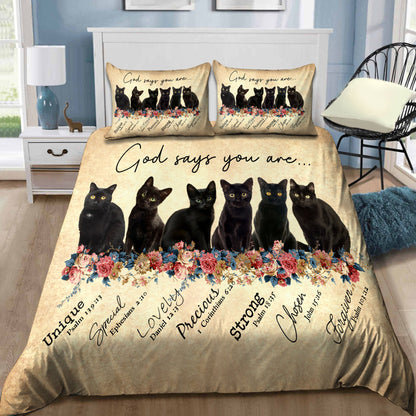 Black Cat-God Says You Are Bedding Set Pi28072003-Quilt-TA-Twin-Vibe Cosy™