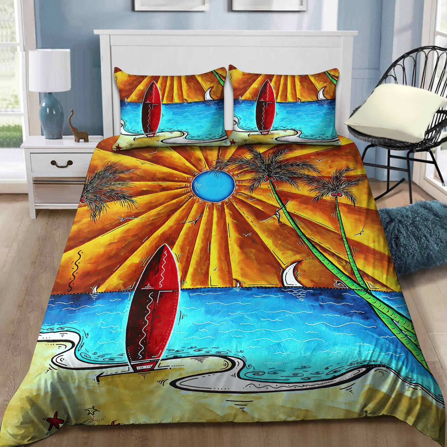 Surfboard and Beach Bedding Set Pi01082006