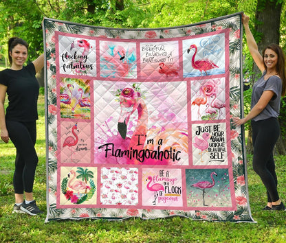 Beautiful Flamingoaholic Quilt Blanket Pi25082002-MEI