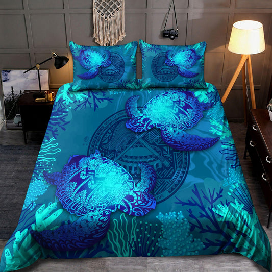 American Samoa Polynesian Bedding Set Sea Turtle -ML-ML-US Twin-Vibe Cosy™
