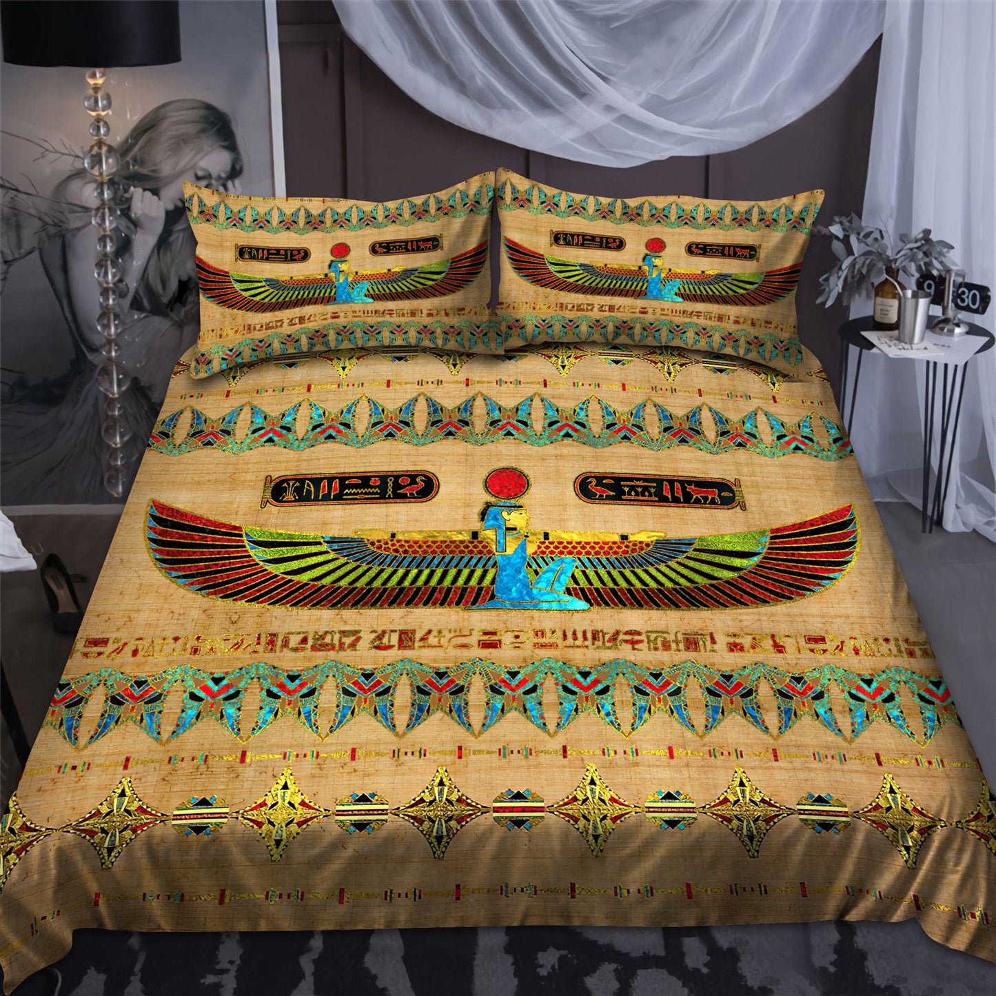 Ancient Egyptian Ma'at Bedding Set Pi01072005-Bedding-MP-Twin-Vibe Cosy™