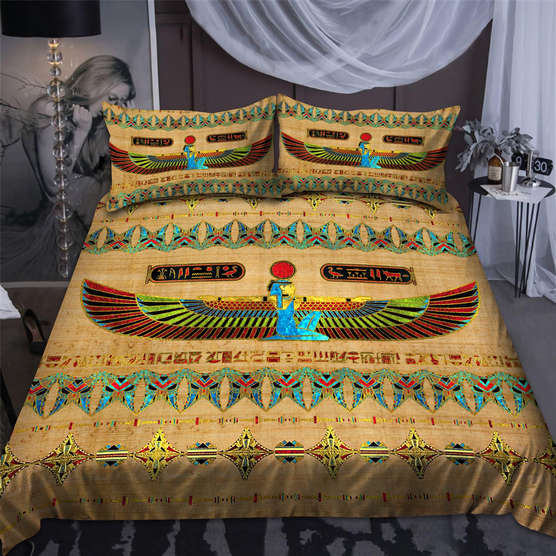 Ancient Egyptian Ma'at Bedding Set Pi01072005-Bedding-MP-Twin-Vibe Cosy™