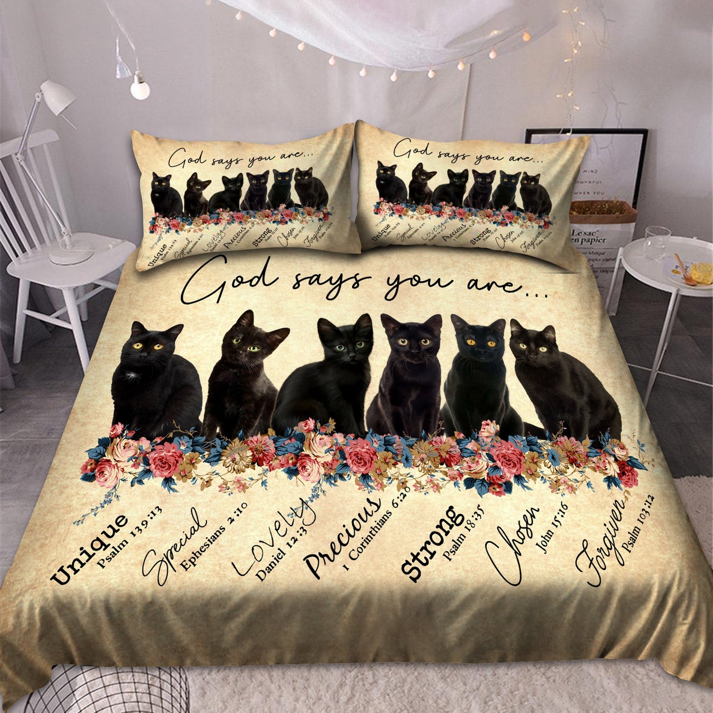 Black Cat-God Says You Are Bedding Set Pi28072003-Quilt-TA-Twin-Vibe Cosy™