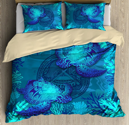 American Samoa Polynesian Bedding Set Sea Turtle -ML-ML-US Twin-Vibe Cosy™