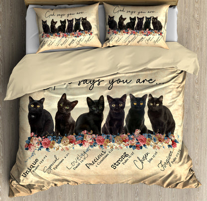 Black Cat-God Says You Are Bedding Set Pi28072003-Quilt-TA-Twin-Vibe Cosy™