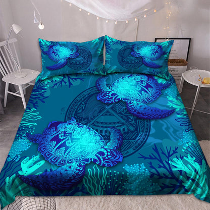 American Samoa Polynesian Bedding Set Sea Turtle -ML-ML-US Twin-Vibe Cosy™