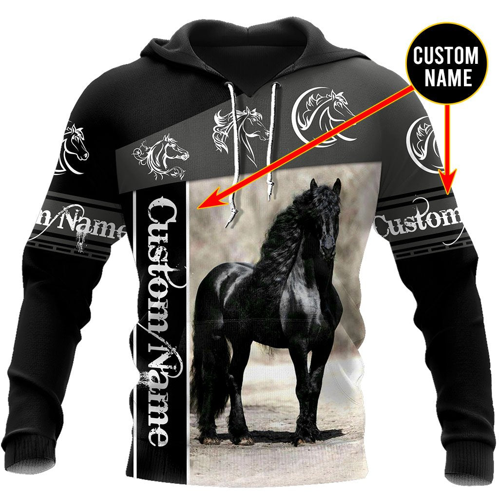 Black Horse Custom Name 3D All Over Printed Shirts TA09252001S