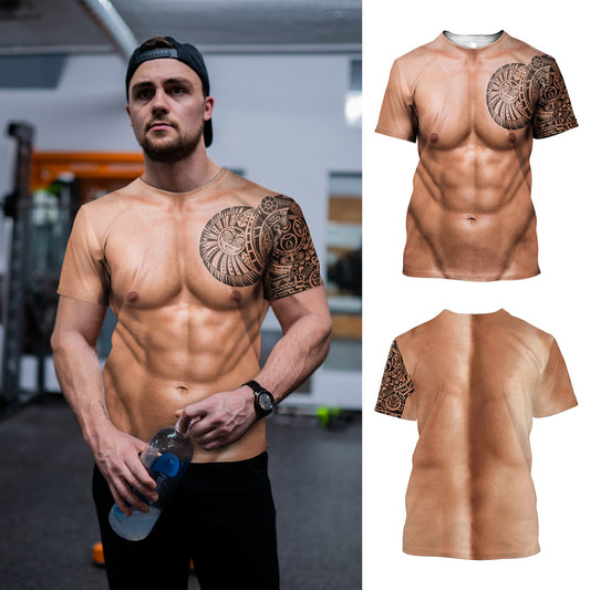 Muscle Tattoo 3D All Over Printed T-Shirt Pi28072002-Apparel-MP-T-Shirt-S-Vibe Cosy™