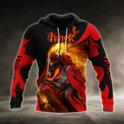 Black Horse 3D All Over Printed Unisex Shirts Pi112043