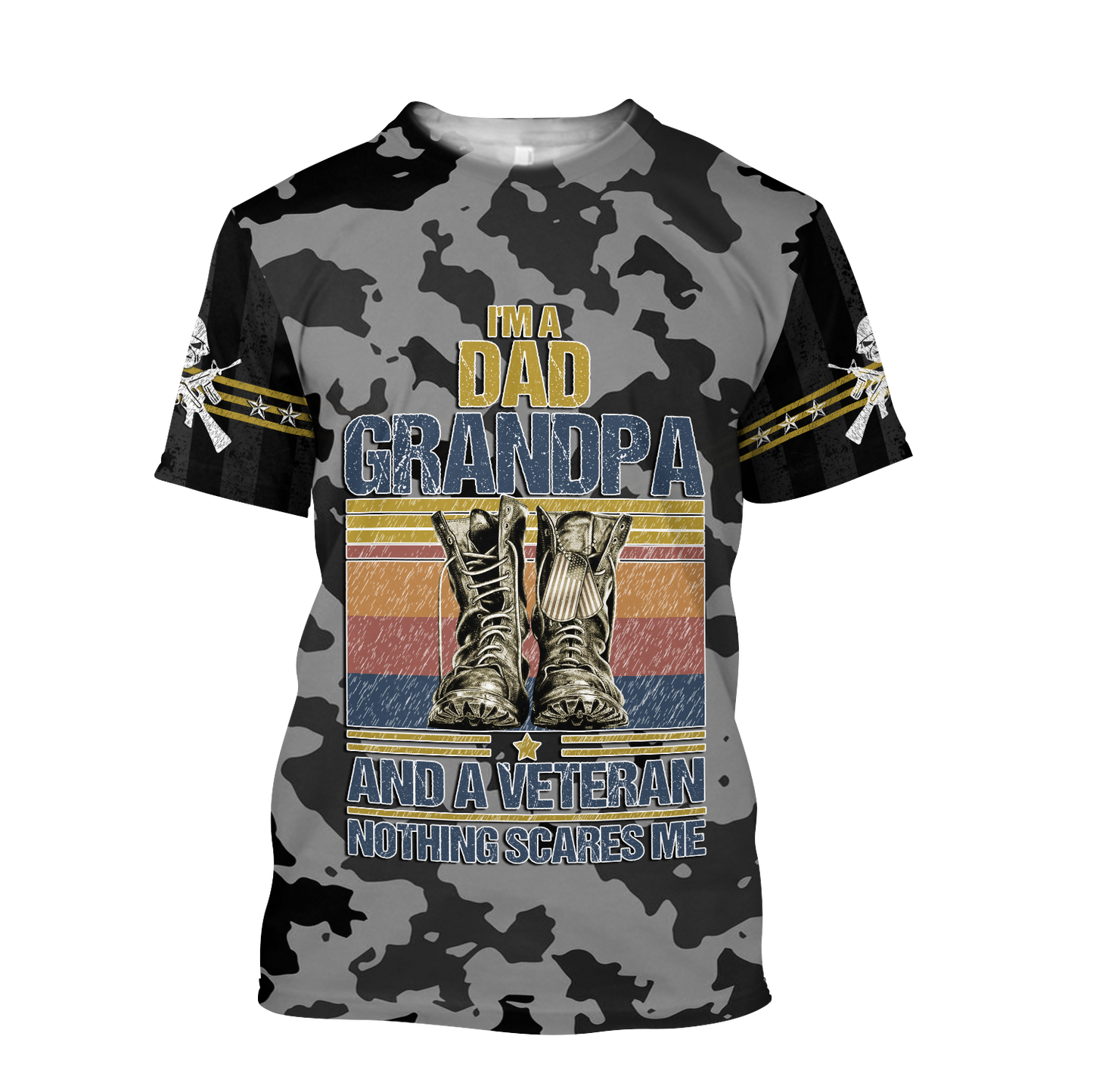 I'm a Dad Grandpa and a veteran 3d all over printed shirts for men and women MH190520-Apparel-Huyencass-T-Shirt-S-Vibe Cosy™