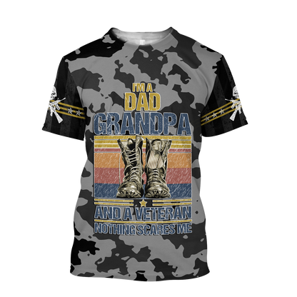 I'm a Dad Grandpa and a veteran 3d all over printed shirts for men and women MH190520-Apparel-Huyencass-T-Shirt-S-Vibe Cosy™
