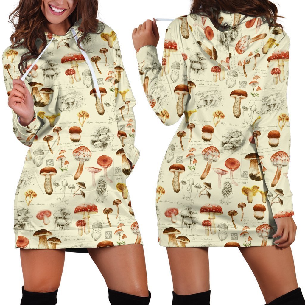 All Over Printing White Premium Hoodie Dress-Apparel-Phaethon-Hoodie Dress-S-Vibe Cosy™