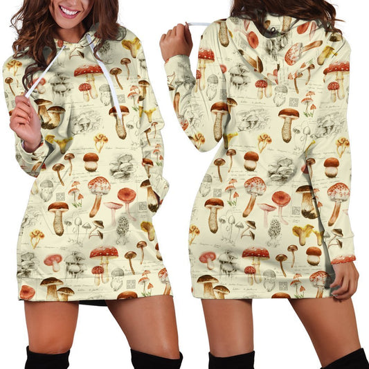 All Over Printing White Premium Hoodie Dress-Apparel-Phaethon-Hoodie Dress-S-Vibe Cosy™