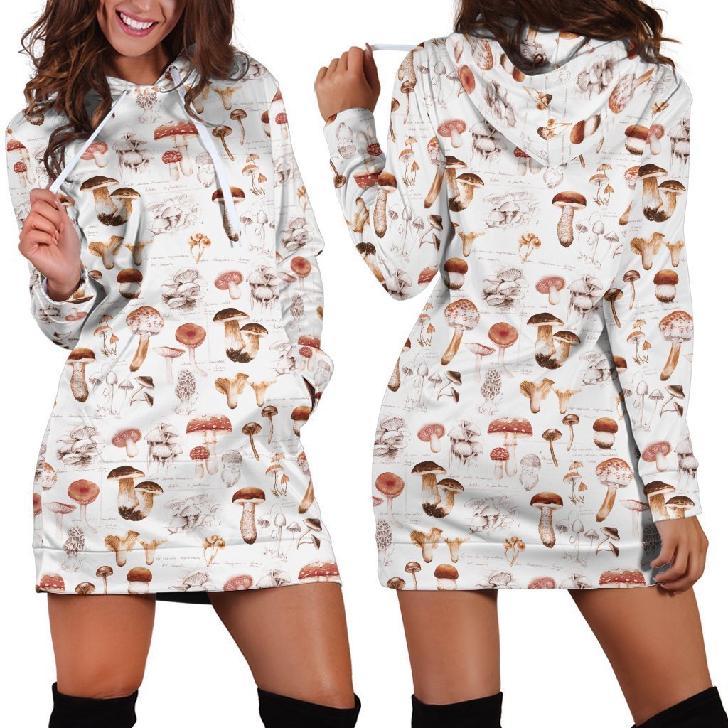 3D All Over Printing White Mushroom Legging-Apparel-Phaethon-Hoodie Dress-S-Vibe Cosy™