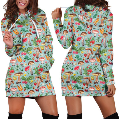3D All Over Printing Mushrooms and strawberries Legging-Apparel-Phaethon-Hoodie Dress-S-Vibe Cosy™