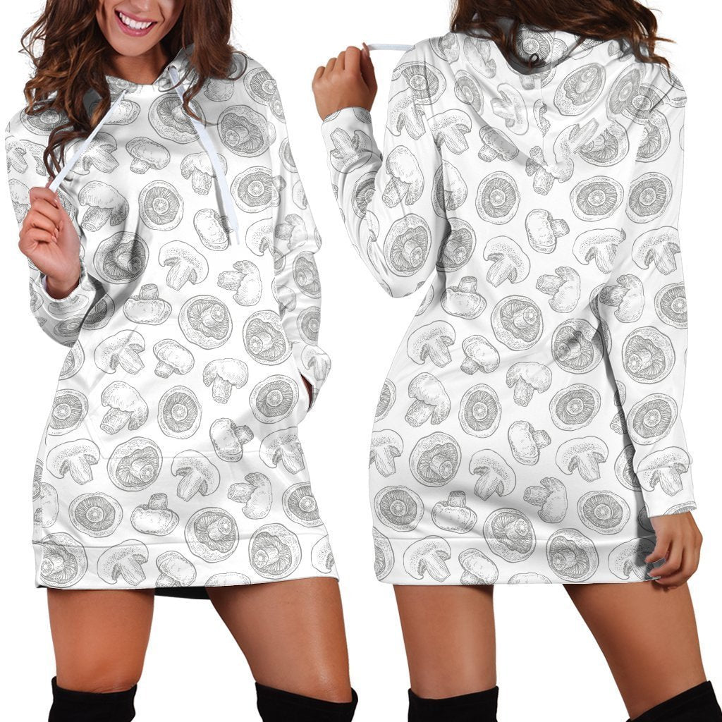 3D All Over Printing White Mushroom Legging-Apparel-Phaethon-Hoodie Dress-S-Vibe Cosy™