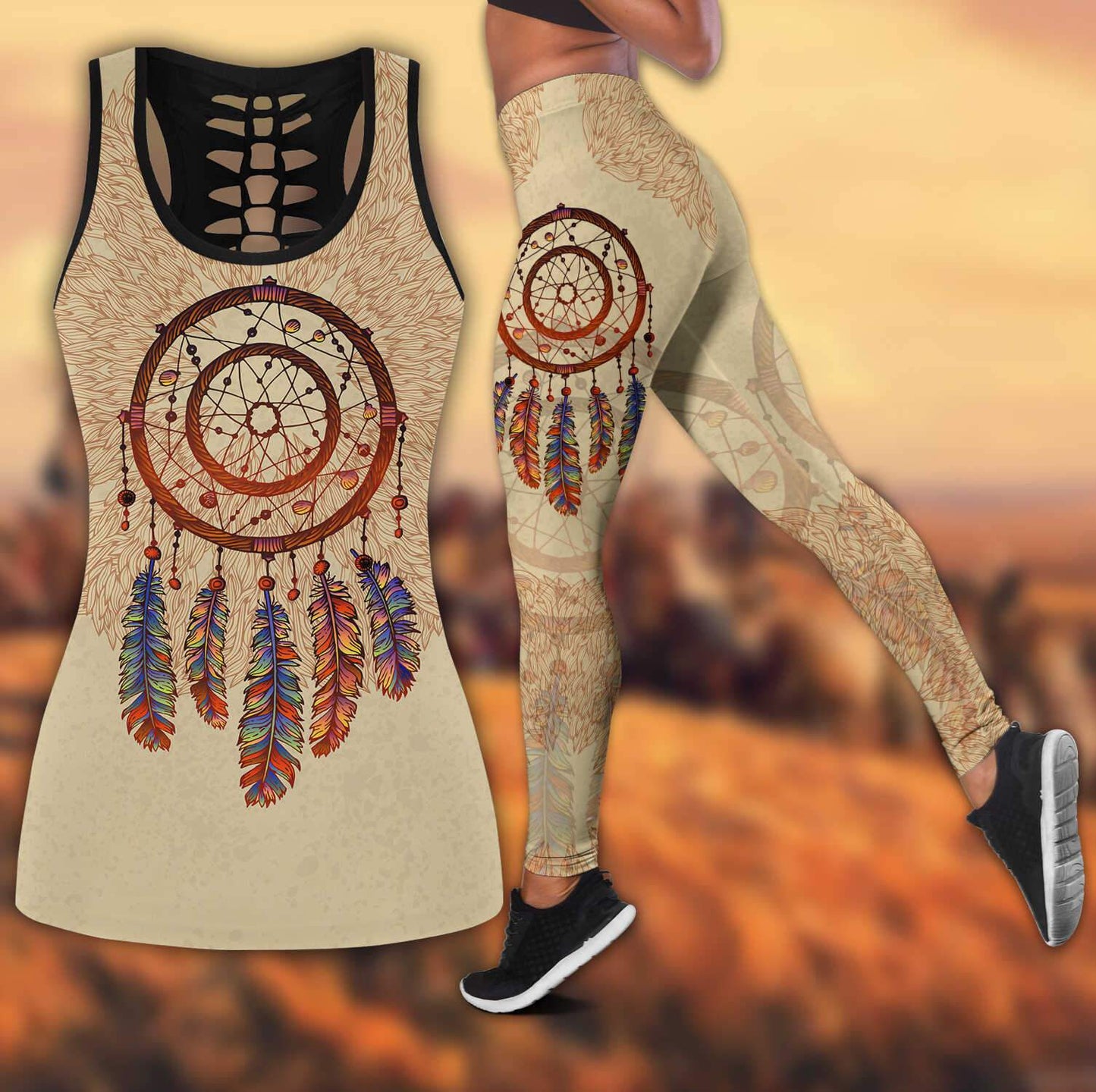 Native American Dreamcatcher Combo Tank + Legging AM220611-Apparel-TT-S-S-Vibe Cosy™