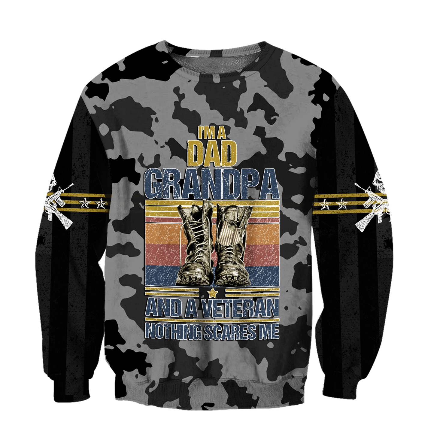 I'm a Dad Grandpa and a veteran 3d all over printed shirts for men and women MH190520-Apparel-Huyencass-Sweat Shirt-S-Vibe Cosy™
