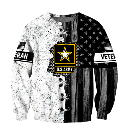 Veteran US Army in my heart 3D shirts for men and women BW