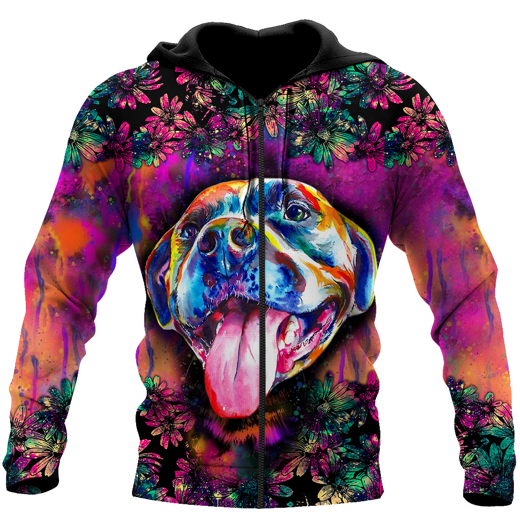 Pitbull flower 3D hoodie shirt for men and women HG91602