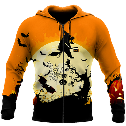 Beautiful All Over Printed Halloween Bear Witch Hoodie DD08172004-MEI