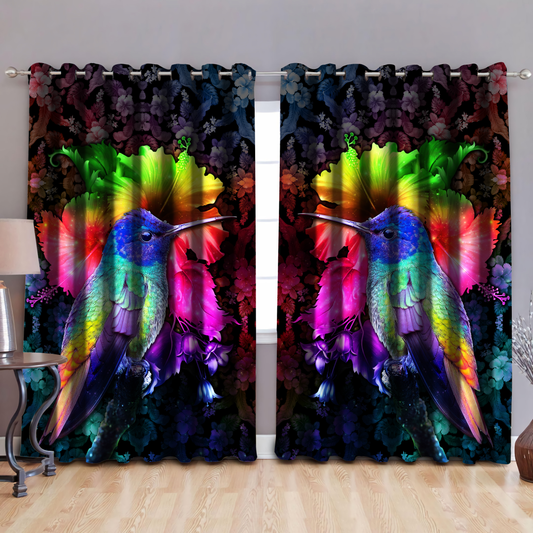 Rainbow Hummingbird Window Curtains By ML-ML-52'' x 63''-Vibe Cosy™