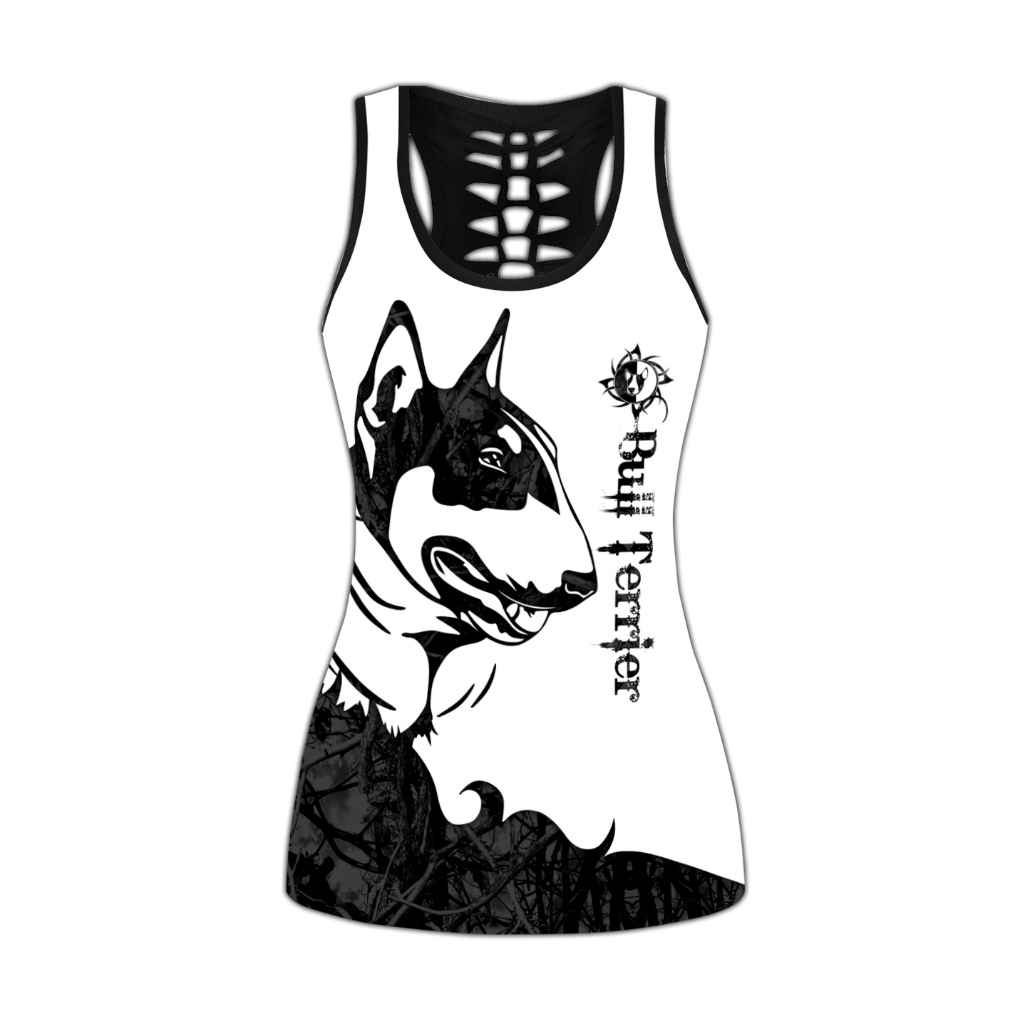 Bull terrier black tattoos legging + hollow tank combo DD08212001S