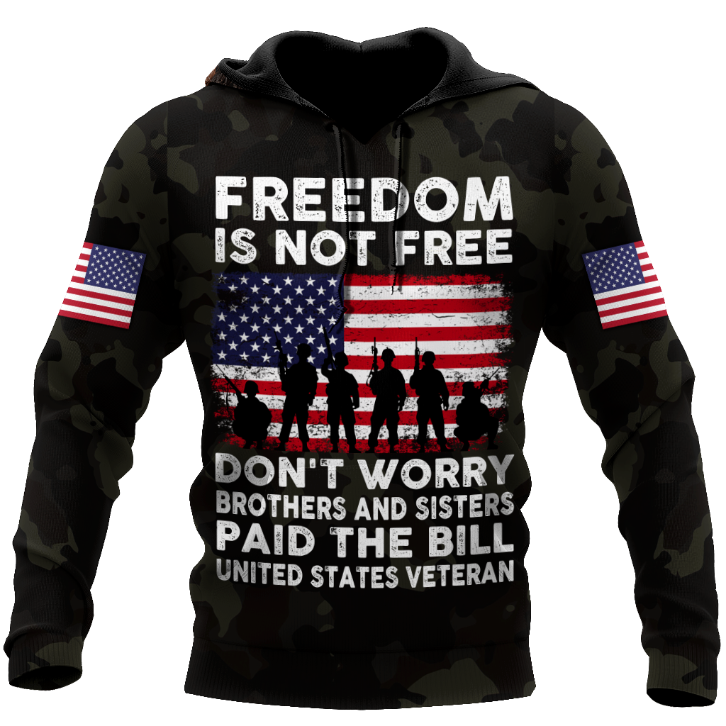 Veteran Freedom is not Free 3D all over printed shirts for men and women DD05252001-Apparel-Huyencass-Hoodie-S-Vibe Cosy™