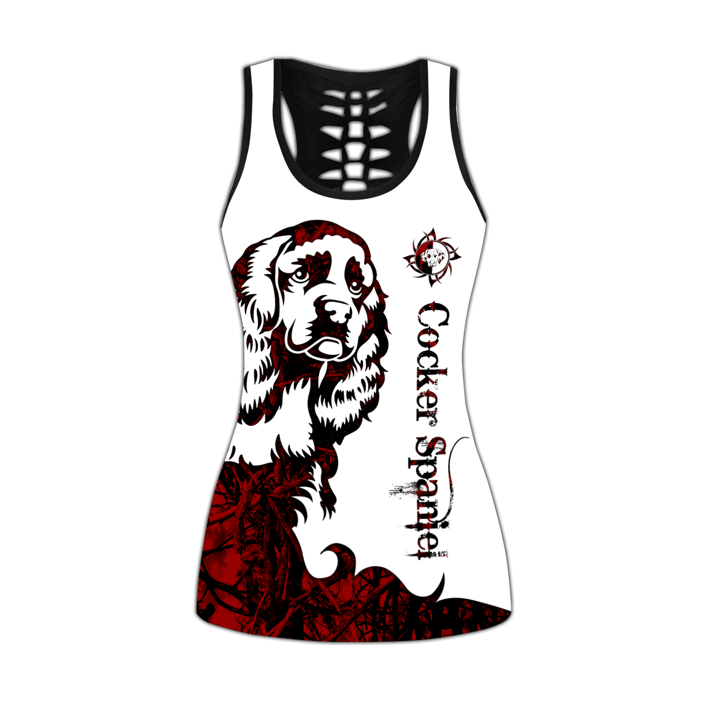 nao Cocker Spaniel tattoos legging + hollow tank combo DD08112004