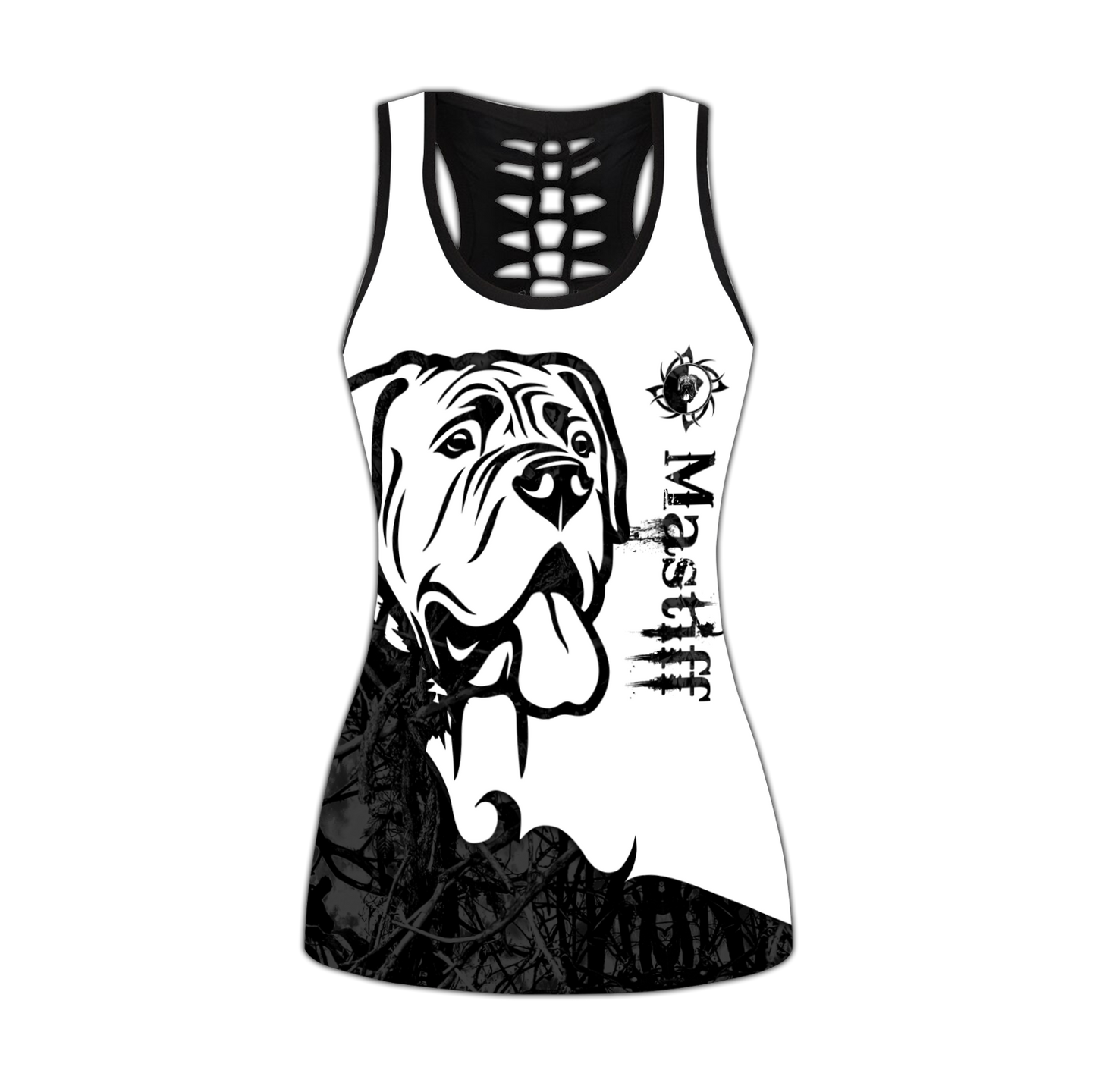 Mastiff black tattoos legging + hollow tank combo DD08132001S
