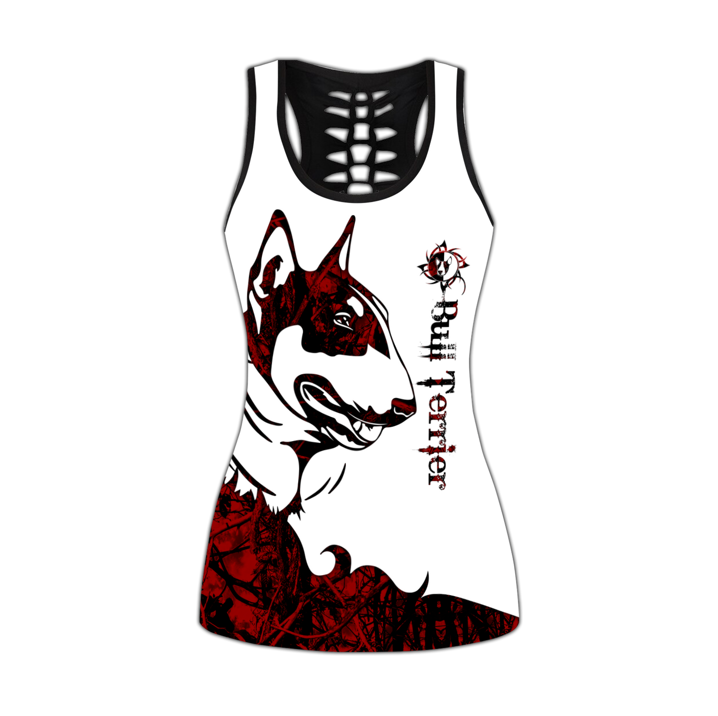 Bull terrier red tattoos legging + hollow tank combo DD08212001
