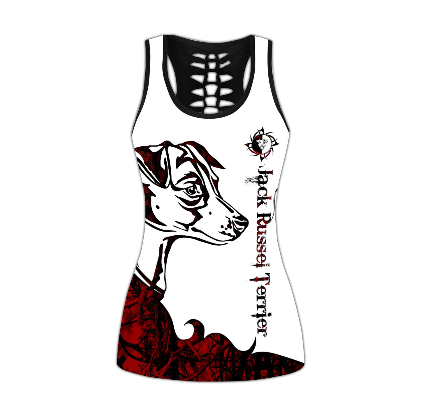Jack Russel Terrier red tattoos legging + hollow tank combo DD08042011