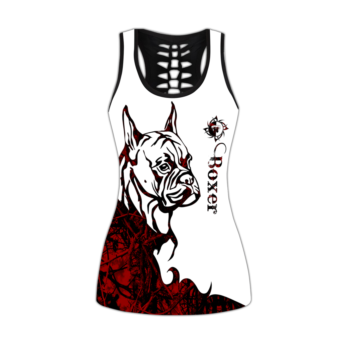 nao Boxer red tattoos legging + hollow tank combo DD08042003