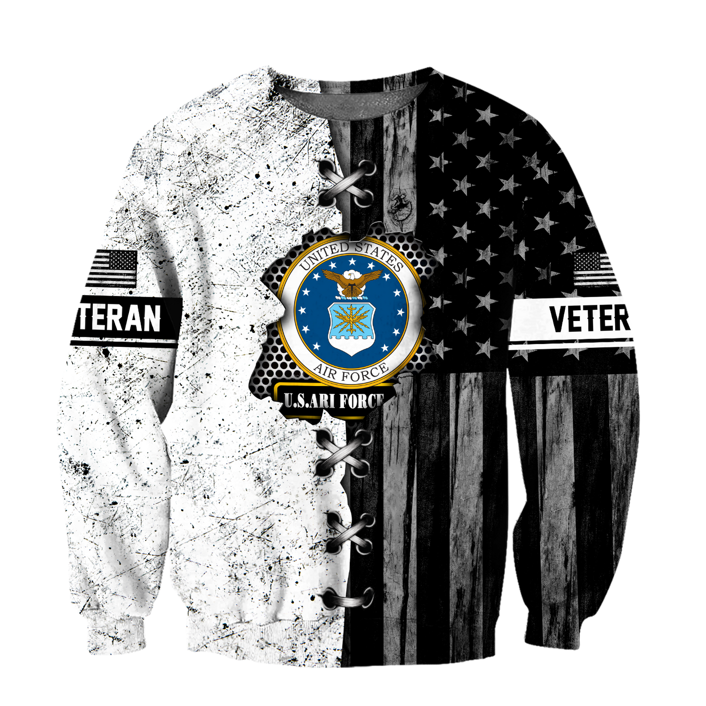 Veteran US Air Force in my heart 3D shirts for men and women BW