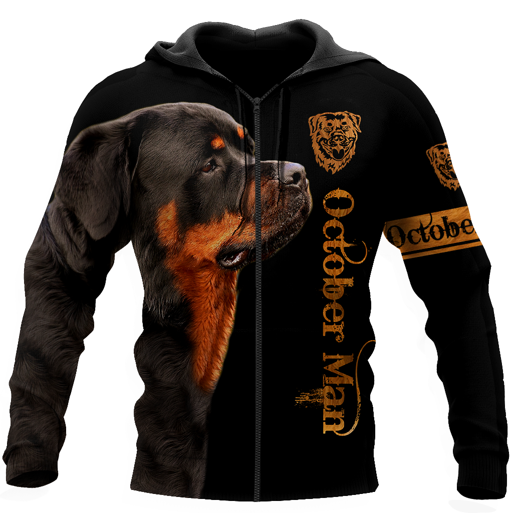 Rottweiler october man 3d hoodie shirt for men and women DD08312004