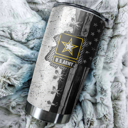 Veteran US Army in my heart BW stainless steel tumbler