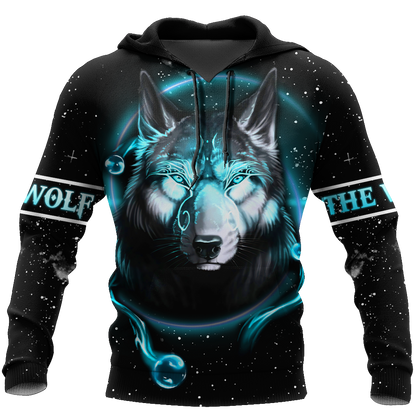 Love Gift Unisex All Over Printed Wolf Couple Hoodie MEI